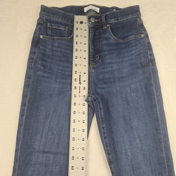 Loft Womens Kick Crop Dark Wash Jeans Size 27 Raw Hem - Picture 8 of 14